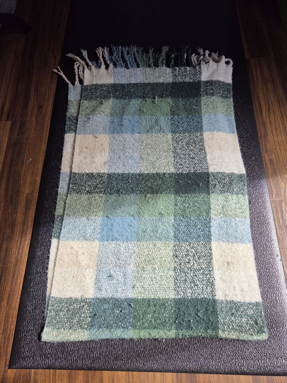 Steve Madden Green, Blue & Cream Plaid Throw